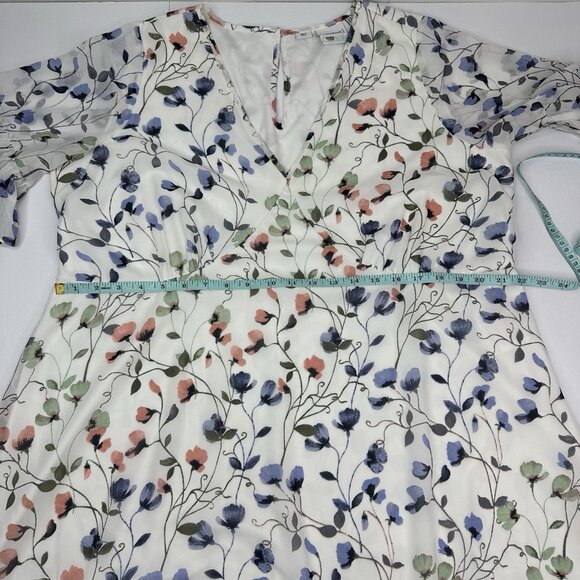 Junarose Women's‎ White Floral Ruffle Fit & Flare Rent The Runway Dress 14/C46 - Picture 10 of 14